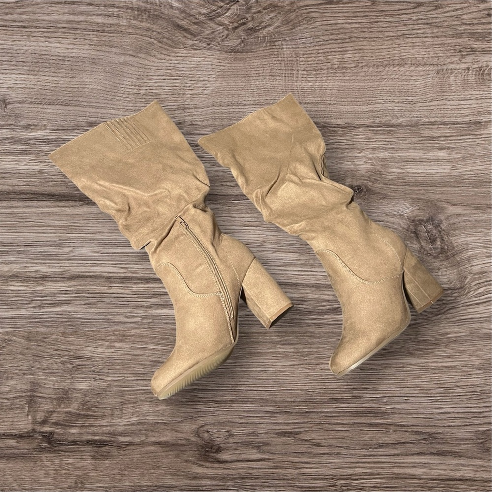 JustFab Leona Portabella Slouched Heeled Boots